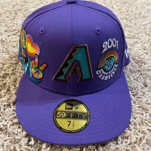 New Era 59Fifty MLB Arizona Diamondbacks Groovy Fitted Cap Hat, Size 7.5